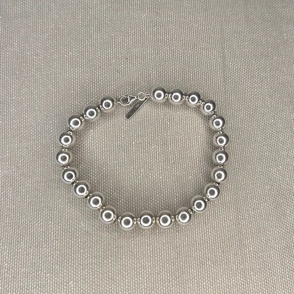 Saks Fifth Avenue Silver Beaded Bracelet - 7 Inches